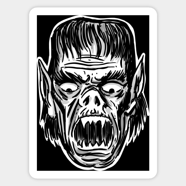 MONSTER HEAD HORROR Sticker by AtomicMadhouse